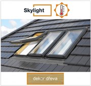 DOBROPLAST - SKYLIGHT TERMO plastové střešní okno PVC dezén dřeva 9/11 - 94/118cm zaoblené